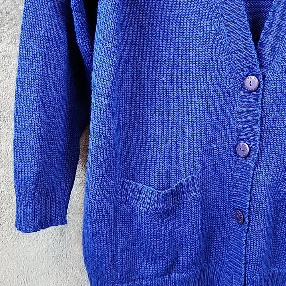 Blue Knit Cardigan Sweater Limited Express. Size M 30% Wool - Picture 5 of 7